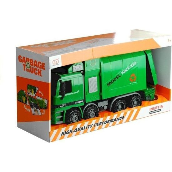 Velký popelářský vůz zelený