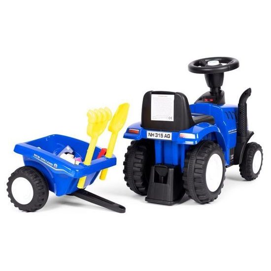 New Holland dětské odrážedlo traktor s přívěsem - modré