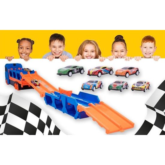 Nákladní auto se 6 autíčky a odpalovačem Orbital Car