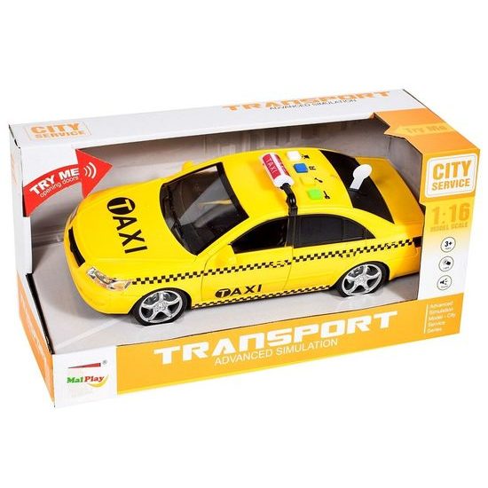 Taxikářské auto na setrvačník se zvuky City Service 1:16
