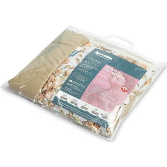 Sada do kočárku Sensillo Velvet - béžové květy