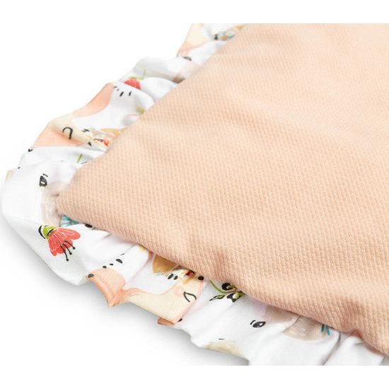 Sada do kočárku Sensillo Velvet s volánky - piknik broskvová