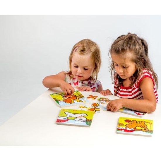 Dřevěné Mini puzzle 9 dílků - Moje první zvířátka pro nejmenší - mix 6 druhů