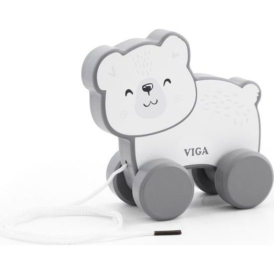 Dřevěná tahací hračka na šňůrce Viga lední mědvěd