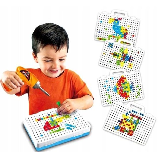 Majlo Toys konstrukční stavebnice s vrtačkou na baterie Magic Panel 151 ks