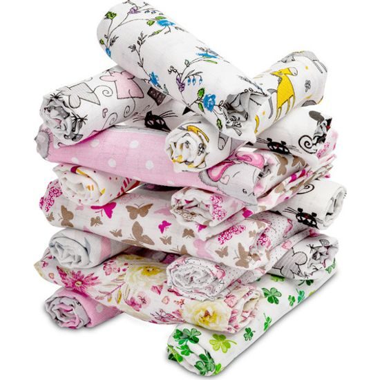 Dětské bavlněné pleny s obrázkem Sensillo holčičí sada 5ks