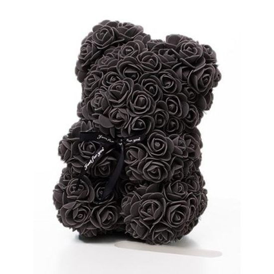 Medvídek z růží černý Rose Bear 25 cm