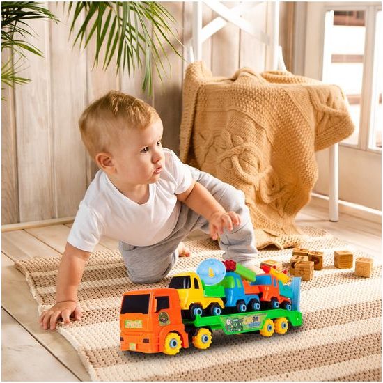 Šroubovací nákladní auto se 3 autíčky Cartoon Vehicle