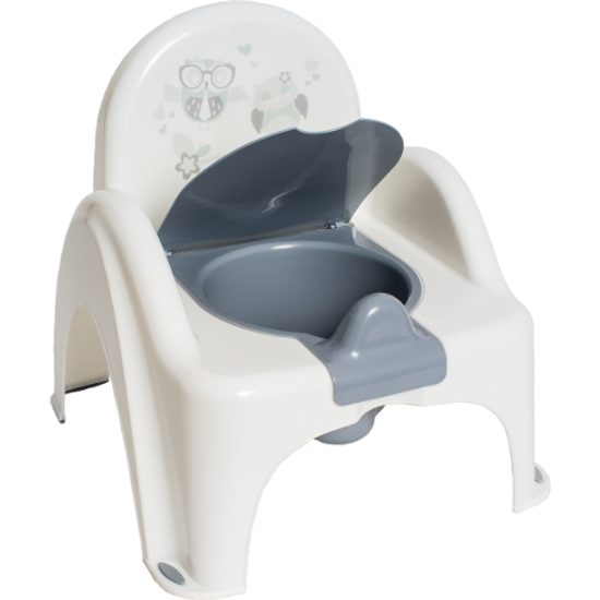 Dětský nočník s poklopem Sovy šedý