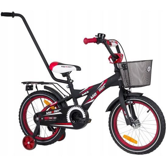 Mexller dětské kolo BMX 16" s vodící tyčí černočervené