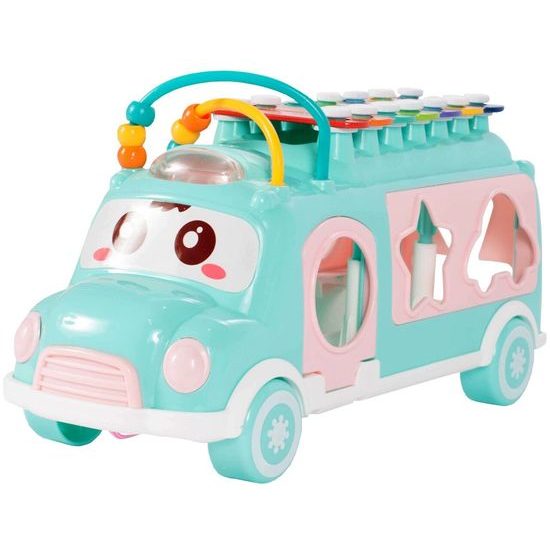 Interaktivní hrající autíčko s cimbálkami Happy Bus modré