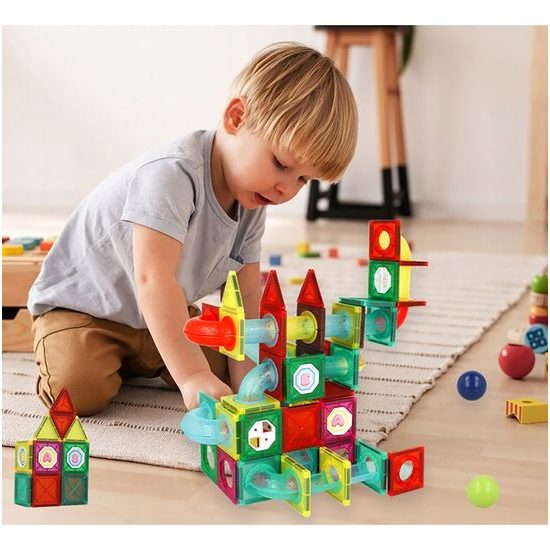 Magnetická stavebnice se skluzavkou Magnet Blocks 148 dílů
