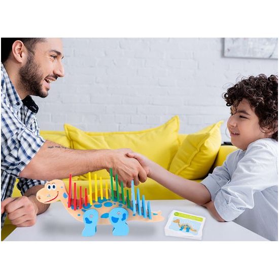 Dřevěná ukládačka pro děti Dinosaurus