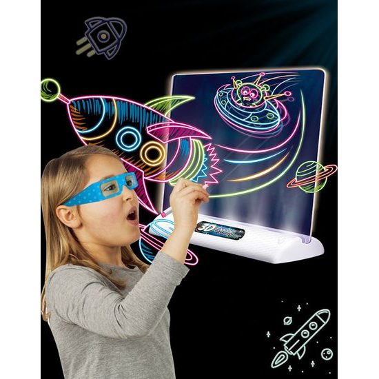 Kreslící LED tabulka s 3D brýlemi Drawing Board