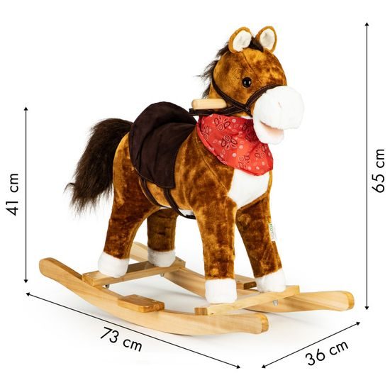 Ecotoys plyšový hojdací kôň - hnedý