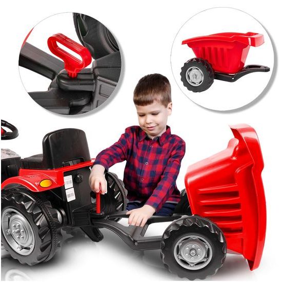 Dětský šlapací traktor s vlečkou Active Pedal červený