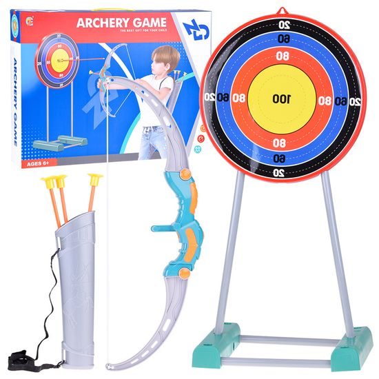 Dětský luk Archery Game se 3 šípy, terčem a stojanem