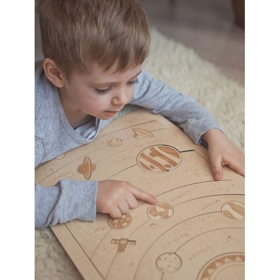 Slnečná sústava - edukatívne drevené puzzle - ČESKÁ VERZIA