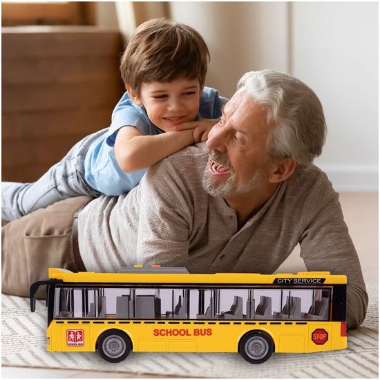 Školní autobus na setrvačník se světly a zvuky City Service 1:16