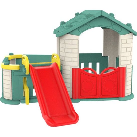 Zahradní domek pro děti se skluzavkou 3v1 zelená