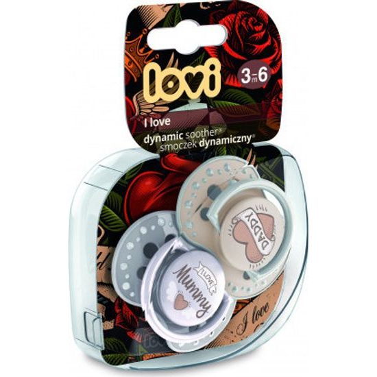 Lovi Dudlíky Lovi 3-6 m I Love - béžový, šedý