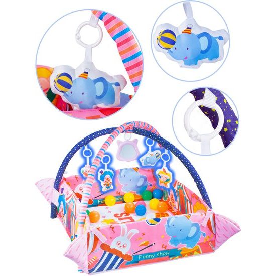 Hrací deka 3v1 se 30 míčky Game Carpet růžová