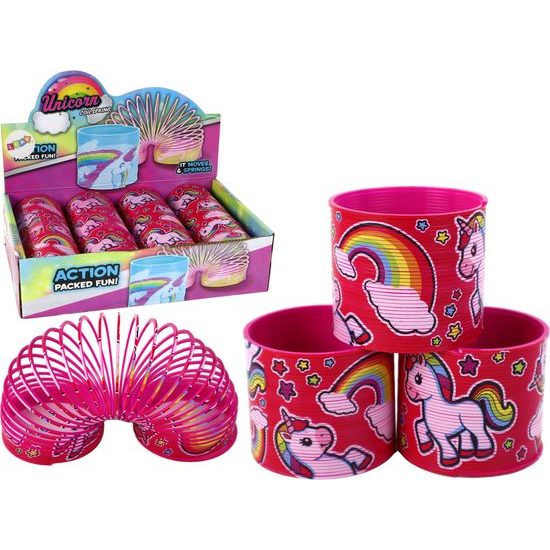 Dětská pružina tmavě růžová s jednorožcem