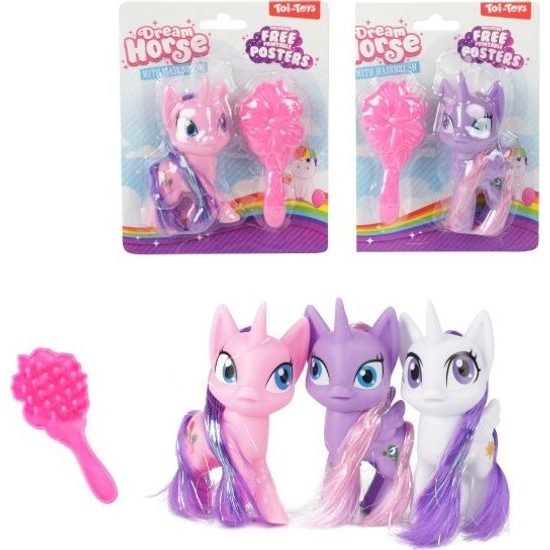 Jednorožec mini česací s hřebenem - mix 3 barvy