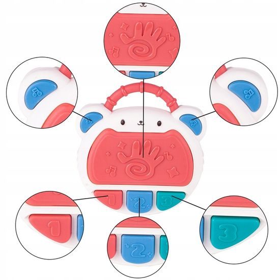 Interaktivní bubínek se zvuky a světly Myška růžová