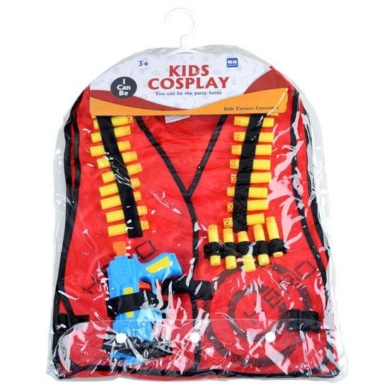 Nerf bojová vesta s pistolí a náboji - červená