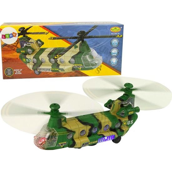 Vojenská helikoptéra na baterky - maskáčové