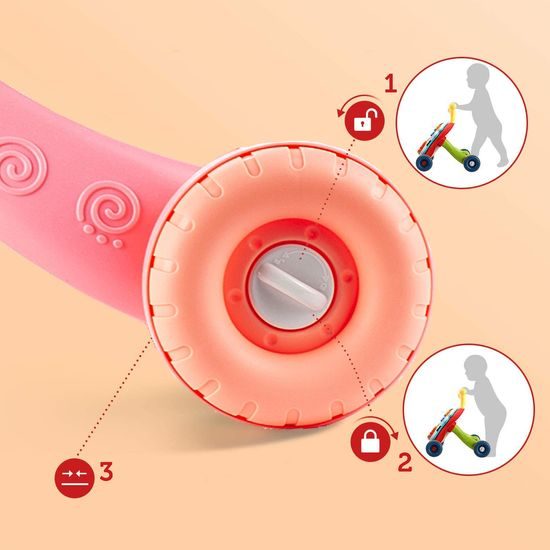 Interaktivní chodítko s hracím stolečkem Music Stroller 2v1 růžové