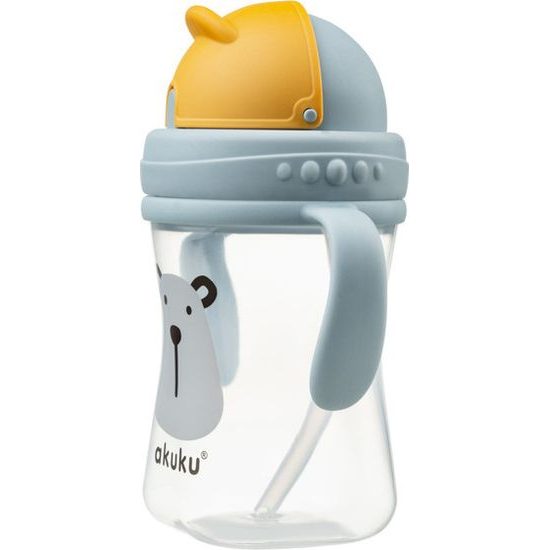 Dětská láhev se slámkou Akuku - Myška