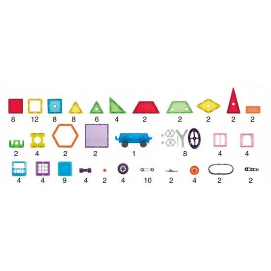 Magnetická stavebnice Magnetic Tiles 130 dílů