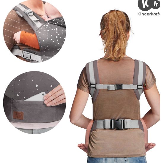 Kinderkraft dětské nosítko Nino Confetti Grey