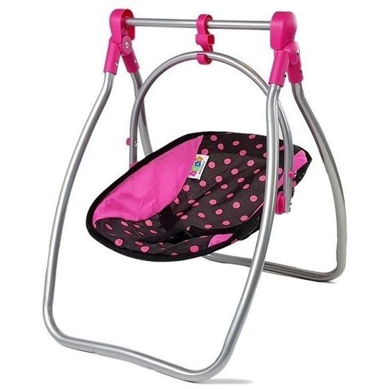 Alice postýlka a jídelní židlička 2v1 pro panenku - černá