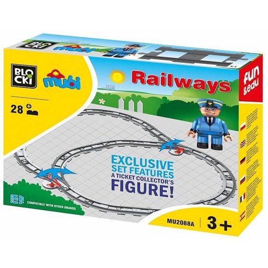 Blocki Mubi sada kolejí pro vláčky 28 dílů