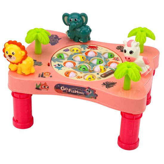 Dětská hra lovení rybiček na baterie ve stolečku Zoo Fishing