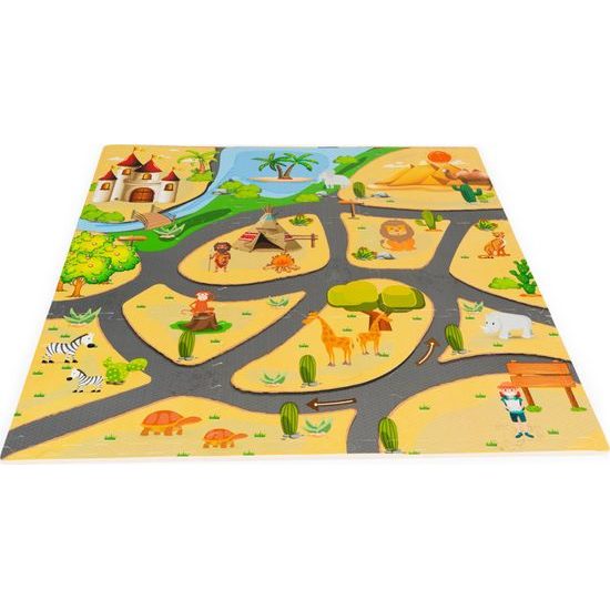 Ecotoys pěnová puzzle hrací deka Zvířátka 93 x 93 cm