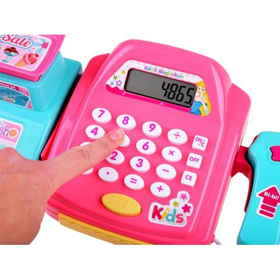 Dětská elektronická pokladna s kalkulačkou Deluxe Shopping růžová