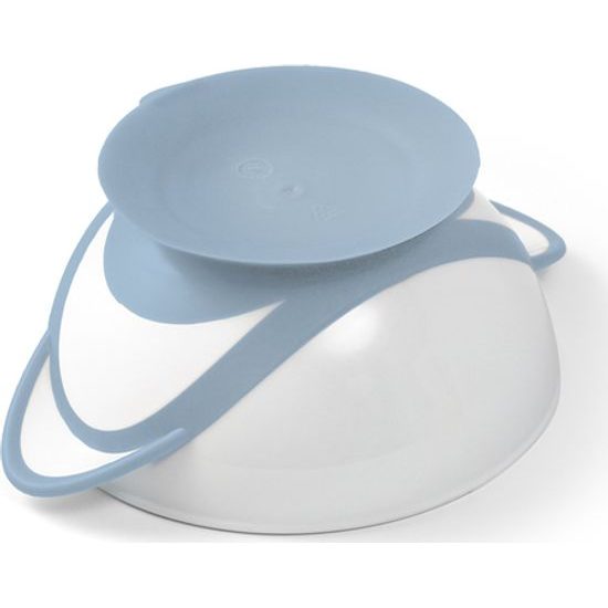 Dětská miska s přísavkou a lžičkou Baby Ono bílo-modrá