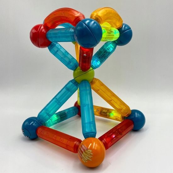 Magnetická svítící stavebnice Light Sticks 128 dílků