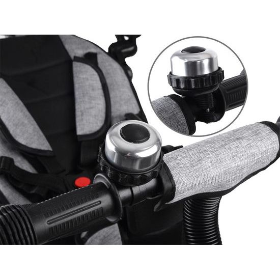 Dětská tříkolka Tiny Bike s otočným sedadlem 3v1 šedá