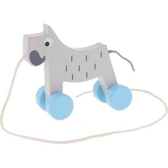 TREFL Edukační dřevěná tahací hračka Pejsek Trefl, šedý