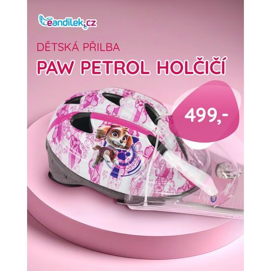 Dětská cyklistická helma Toimsa Tlapková Patrola -růžová