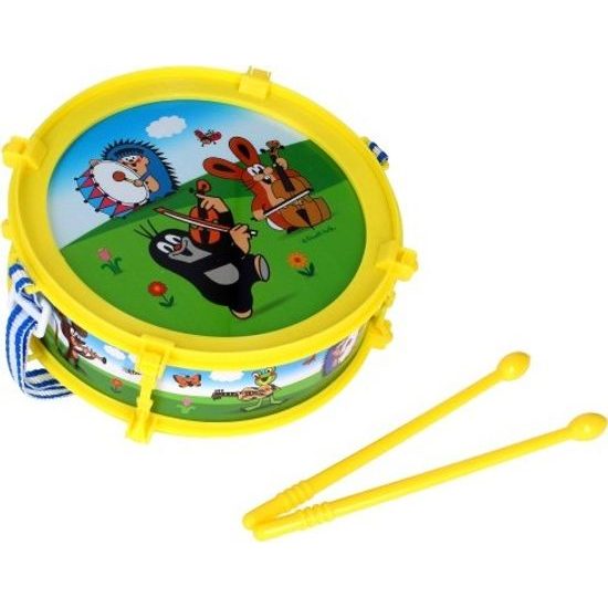 Krtečkův bubínek + 2 paličky - mix 2 barvy