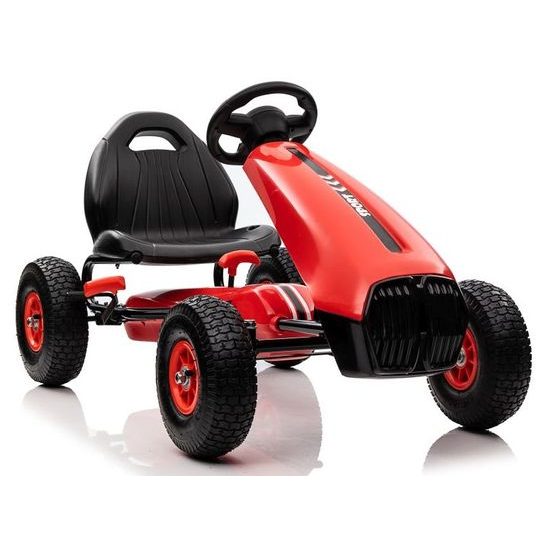 Dětská šlapací motokára s nafukovacími koly Formule 208 - červená