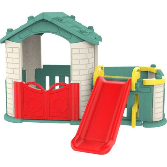 Zahradní domek pro děti se skluzavkou 3v1 zelená