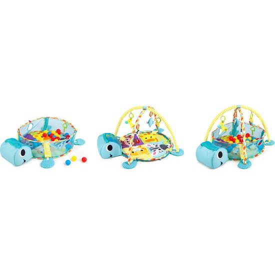 Ecotoys hrací deka s 30 míčky Turtle modrá