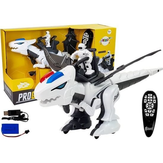 Robot dinosaurus Tyrannosaur Rex na dálkové ovládání - bílý